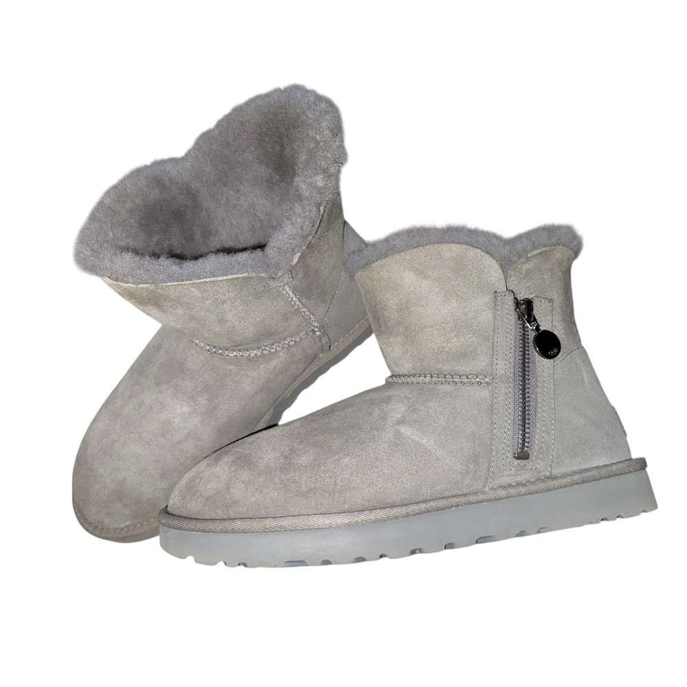 UGG Gray Women's Bailey Zip Mini Boot‎ 9